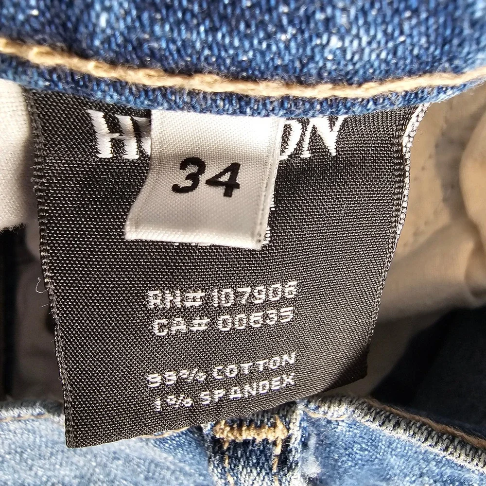 Hudson Byron Straight Leg Mens Blue Jeans‎ Button Fly NM255ZAH Size 34
